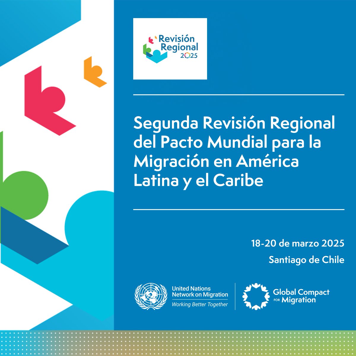 OimUruguay's tweet photo. ¡Se viene la Segunda #RevisiónRegional del #PactoMundial para la Migración en América Latina y el Caribe! 

📅 Cuándo: 18-20 de marzo 2025 
📍 Dónde: Santiago de Chile 🇨🇱 

🔗Conoce cómo registrarte en el hilo 👇 #GlobalCompact https://t.co/tWszvRYjpR