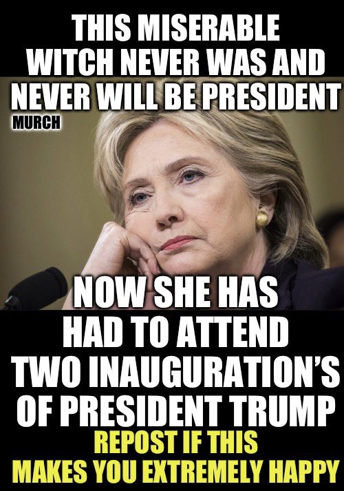 No Inauguration Day or Presidency for you Hillary Clinton! 

Next!