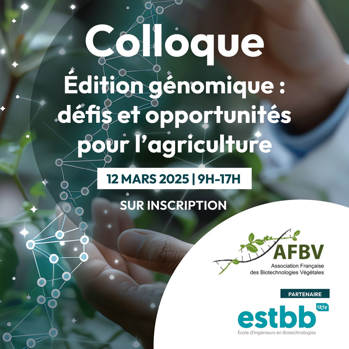 [ÉVÉNEMENT] Prochain colloque de l’@afbv1 en mars 2025 en partenariat avec l’<a href="/ESTBB_Lyon/">ESTBB de Lyon</a> sur l’édition génomique. Inscription gratuite : billetweb.fr/colloque-afbv-…