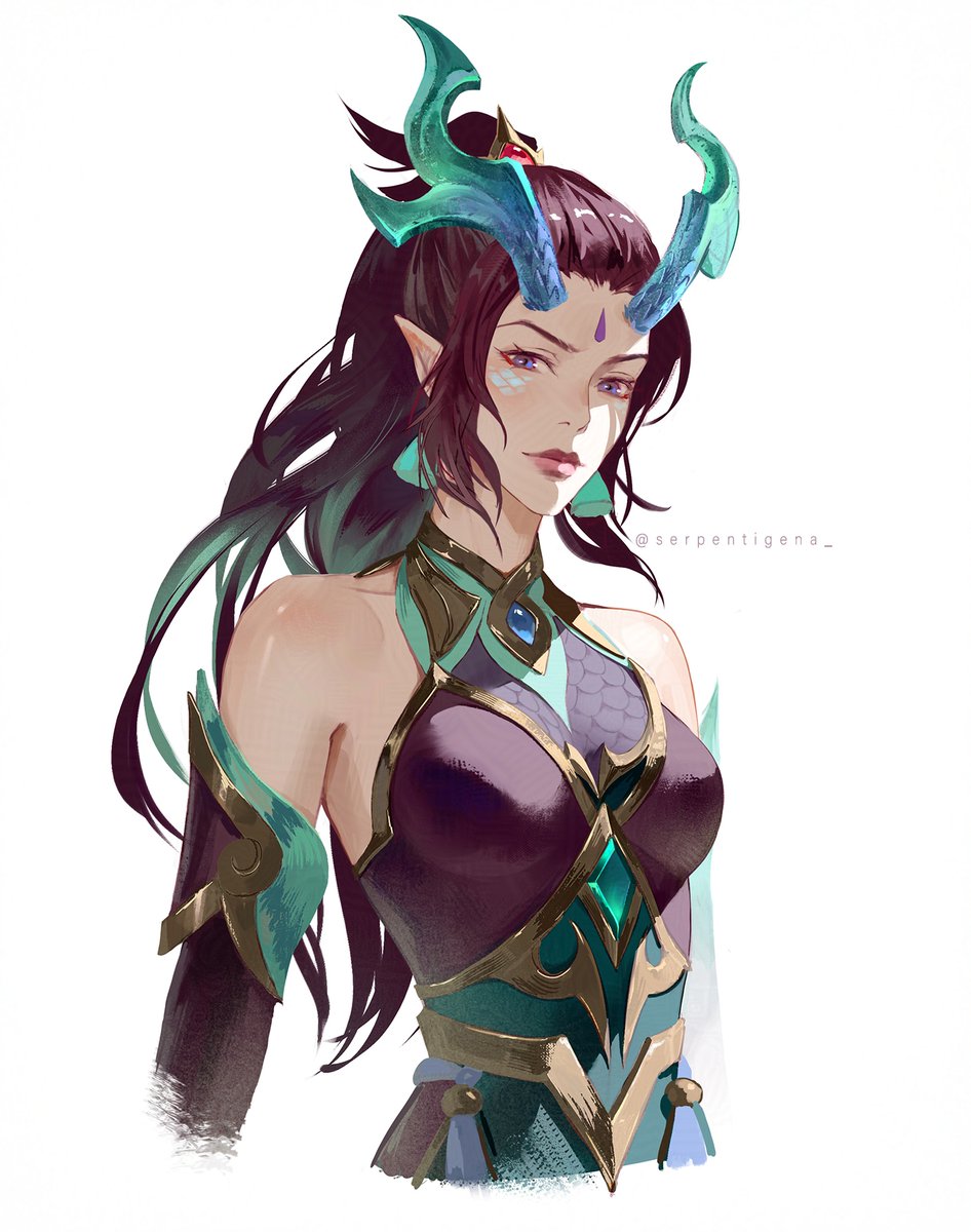 serpentigena_'s tweet image. Immortal Journey Shyvana - obsidian chroma.
Practicing rendering because I've neglected it for so long. #LeagueOfLegends #LeagueOfLegendsArt