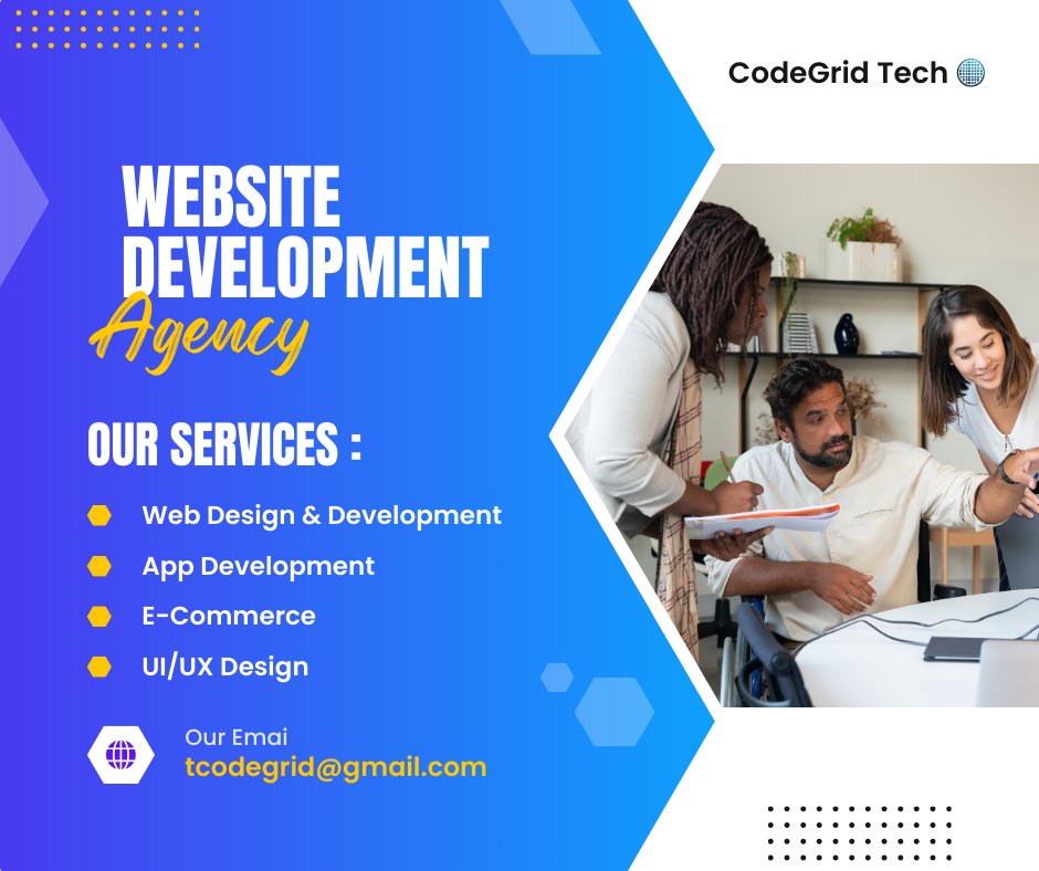 CodeGridT's tweet image. 💻 Website Development Services 🌐
Looking to build or upgrade your website? We've got you covered!
📧 Email us: tcodegrid@gmail.com
📞 Call/WhatsApp: +91 7359787915
📩 DM us now for inquiries!
#WebsiteDevelopment #WebDesign #DigitalSolutions