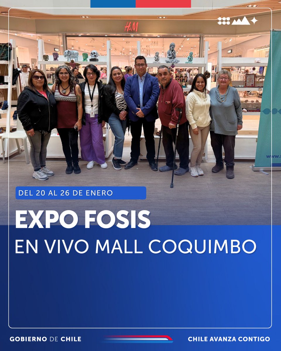 FOSISCoquimbo's tweet photo. ✅Te invitamos a visitar la #ExpoFOSIS, hasta el domingo 26 de enero en el primer piso de VIVO Mall Coquimbo. Encontrarás gran variedad de productos fabricados por emprendedores y emprendedoras de la región 🤩🫶🏻

¡Apoyemos el emprendimiento regional!

#chileavanzacontigo https://t.co/a8qaDxCrCC