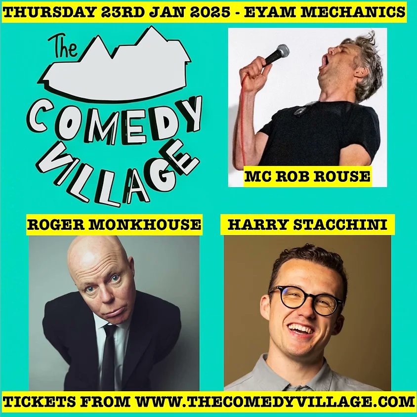 Comedian <a href="/robrouse/">Rob Rouse</a> is back in 2025 with Roger Monkhouse, Harry Stacchin, bringing “The Comedy Village” to the beautiful village of Eyam on the 23rd of January, in the Eyam Village Hall 

Get your tickets here: artsderbyshire.org.uk/whats-on/event…