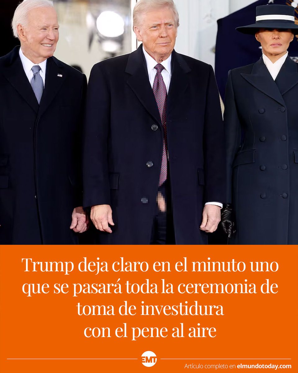 Trump deja claro en el minuto uno que se pasará toda la ceremonia de toma de posesión con el pene al aire  elmundotoday.com/2025/01/trump-…