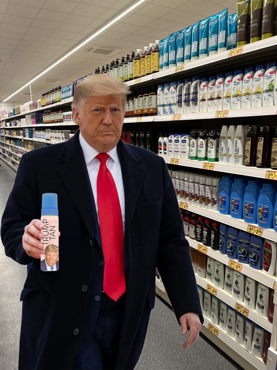 Spotted 👀 A certain someone was spotted in store stocking up on extra dark tan ahead of their inauguration later today. #Trump #Inauguration2025
