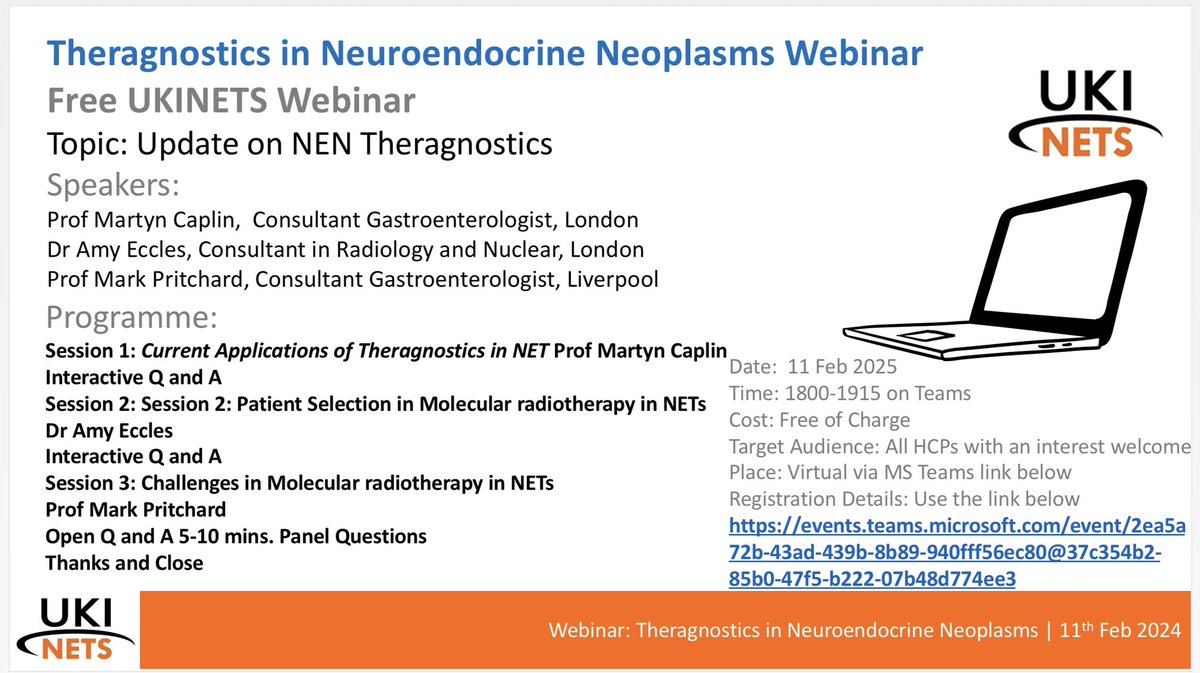 Theragnostics in NENs webinar - 11 Feb - register now! ukinets.org/2025/01/therag…