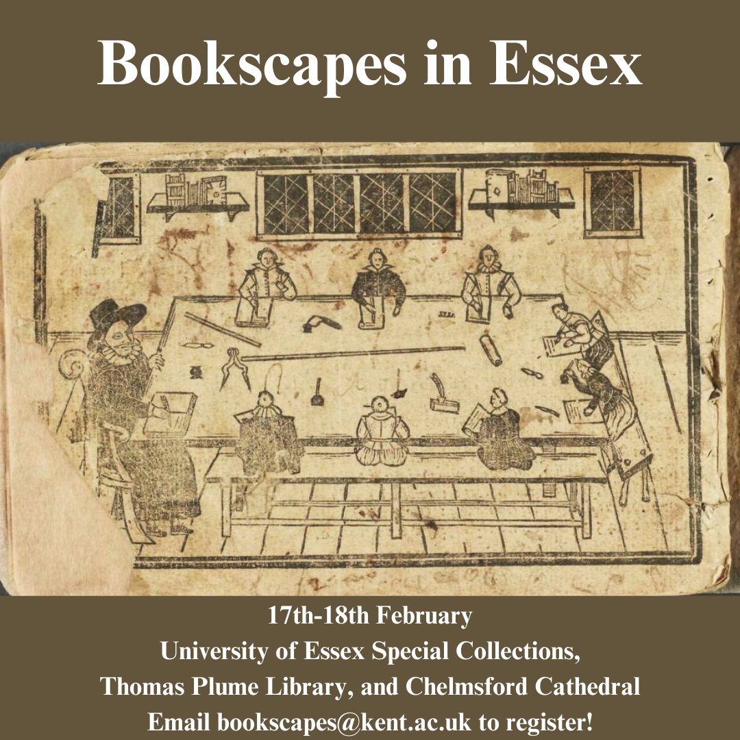 bookscapes's tweet photo. Email bookscapes@kent.ac.uk to book a place on our trip to @UniEssexLibrary, @ThomasplumeS and @CCathedral on 17th-18th February. Overnight accommodation will be provided, but spaces are limited so sign up ASAP and before 30th January! https://t.co/qiKQEYl2AK