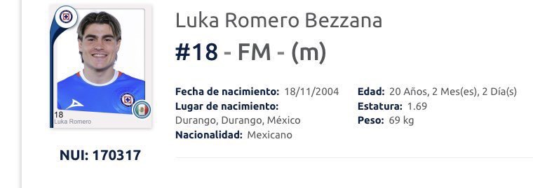 ramirezeder_'s tweet photo. #CruzAzul 🚂💙

Luka Romero ya está registrado ante la Liga MX y podría debutar en la jornada 3 del Clausura 2025. https://t.co/SdDd11vmnk