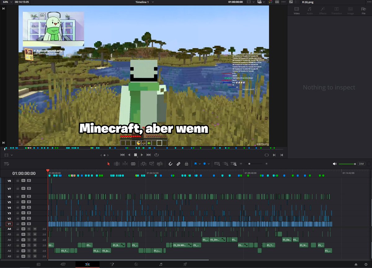 Hier nochmal die Timeline vom <a href="/ein_Holzkopf/">holzi</a> Video.
Falls ihr auch noch einen cutter sucht meldet euch gerne auf Discord: SirCarlo.

P.S Minute 9:11 bis 10:15 vom YouTube Video wurden von @OfficialLaify und <a href="/ein_Holzkopf/">holzi</a> gecuttet und nicht von mir.

#DaVinciResolve  #Videocutter