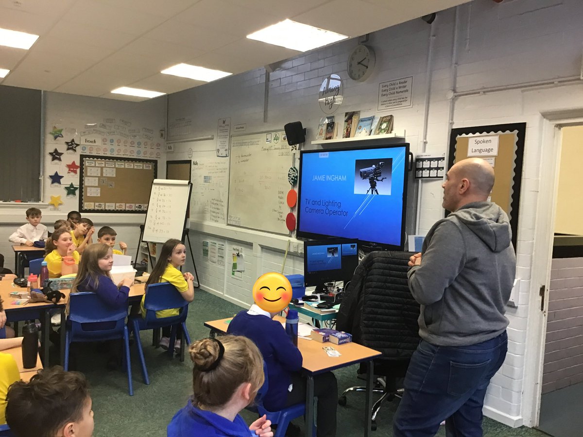As part of our Primary Careers Project, we welcomed Jamie Ingham, a TV and Lighting Camera operator, into school to speak to Years 5 and 6 about his job in the media. It was extremely interesting and inspiring for our pupils who had lots of questions to ask! Thank you Jamie!