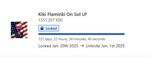 KikiFlaminkiSol's tweet image. $KIKI liquidity is locked and secure, ensuring trust and stability for our community. 🔥

TX: solscan.io/tx/3Vd7RYcrQhQ…
