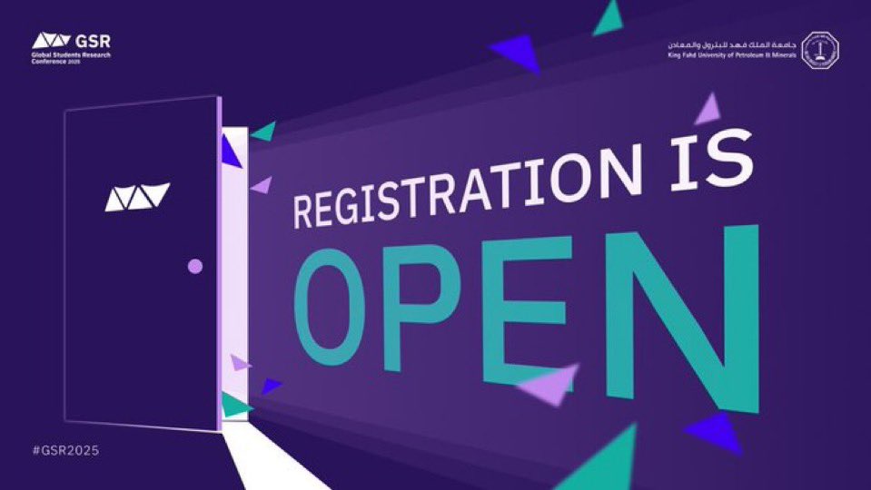 💥💥💥💥💥
#GSR2025 
gsr.kfupm.org/registration/