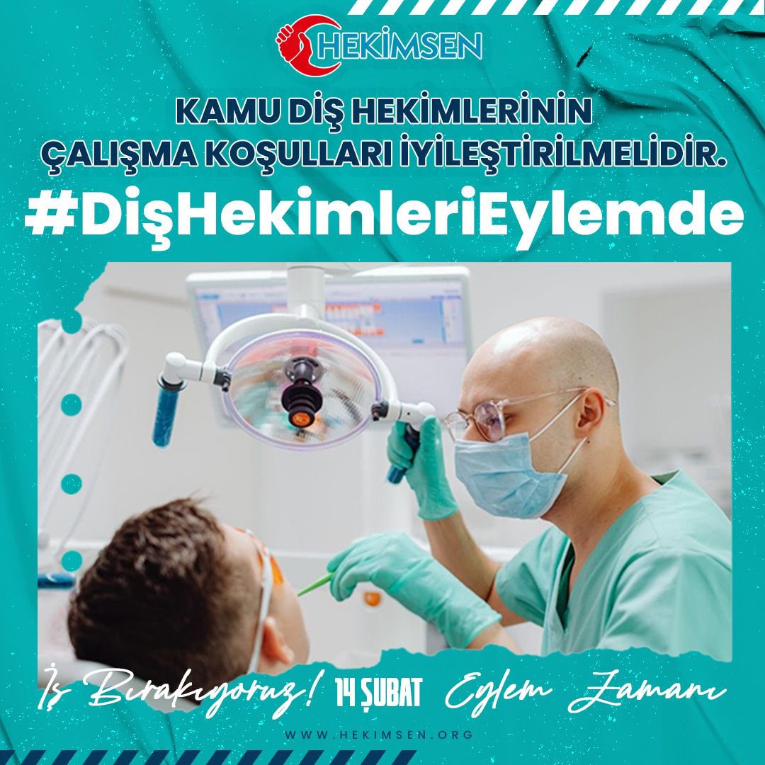 🦷 Kamu Diş Hekimlerinin çalışma koşulları iyileştirilmelidir. 🦷 
🔹Hastaların mahremiyetine önem verilerek, her bir diş hekiminin kendi muayene odasına sahip olması sağlanmalıdır.
🔹Bilimsel çalışmalara uygun olarak diş hekimlerinin "4 El Kuralı" 'na uygun çalışması