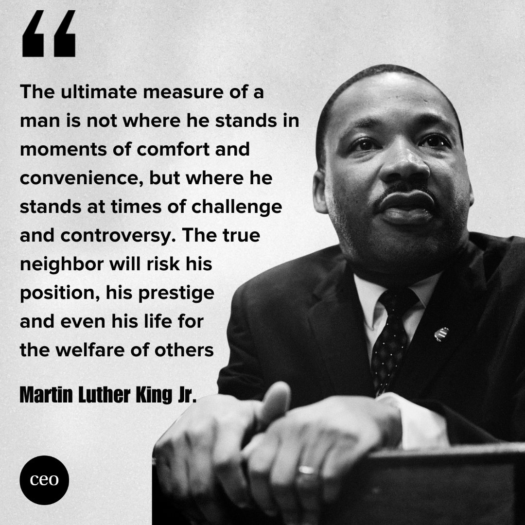 Today, we honor the legacy of Dr. Martin Luther King Jr., who remind us that the true measure of courage lies in speaking up for what is right - especially when it is difficult. 

As we reflect on his words and actions, let us remember that the pursuit for equality is not just a