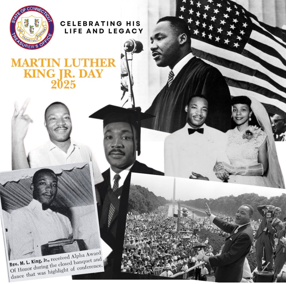 TreasRussell's tweet image. Dr. Martin Luther King believed in hope. But he emphasized that hope is not passive; hope demands action.

We remember Dr. King today, and we pledge on this day to continue to work steadfastly to advance economic justice in Connecticut with his example as our inspiration. #MLKDay