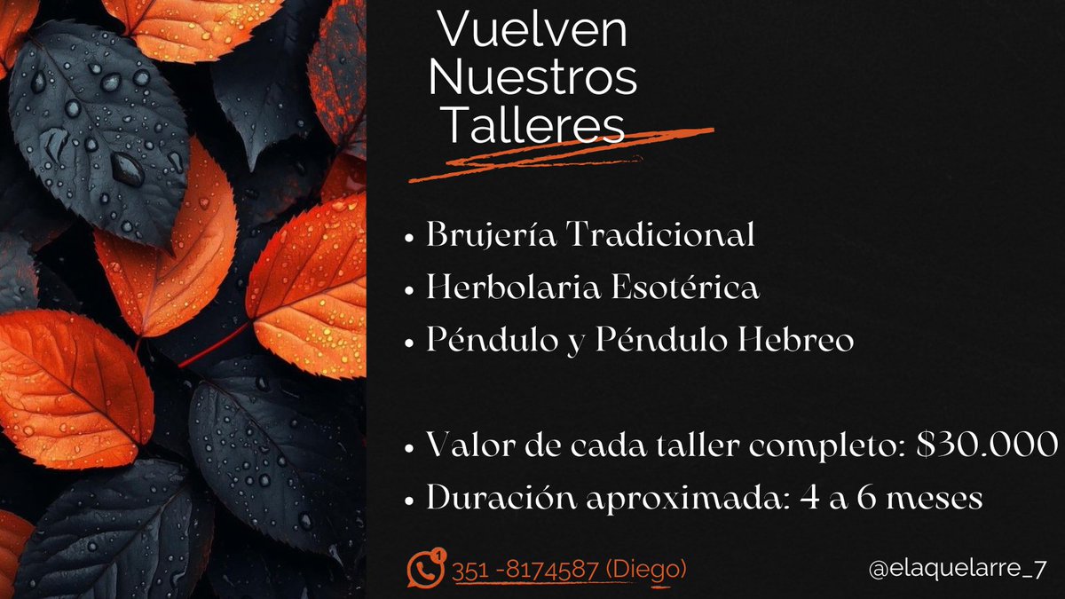 elaquelarre_7's tweet photo. Vuelven nuestros cursos!!!! 🥳
(Recuerden que es el último día para anotarse a nuestros trabajos y abonarlos)
Escriban acá 👉https://t.co/NyufYNFqLx https://t.co/6nyCyyecdC