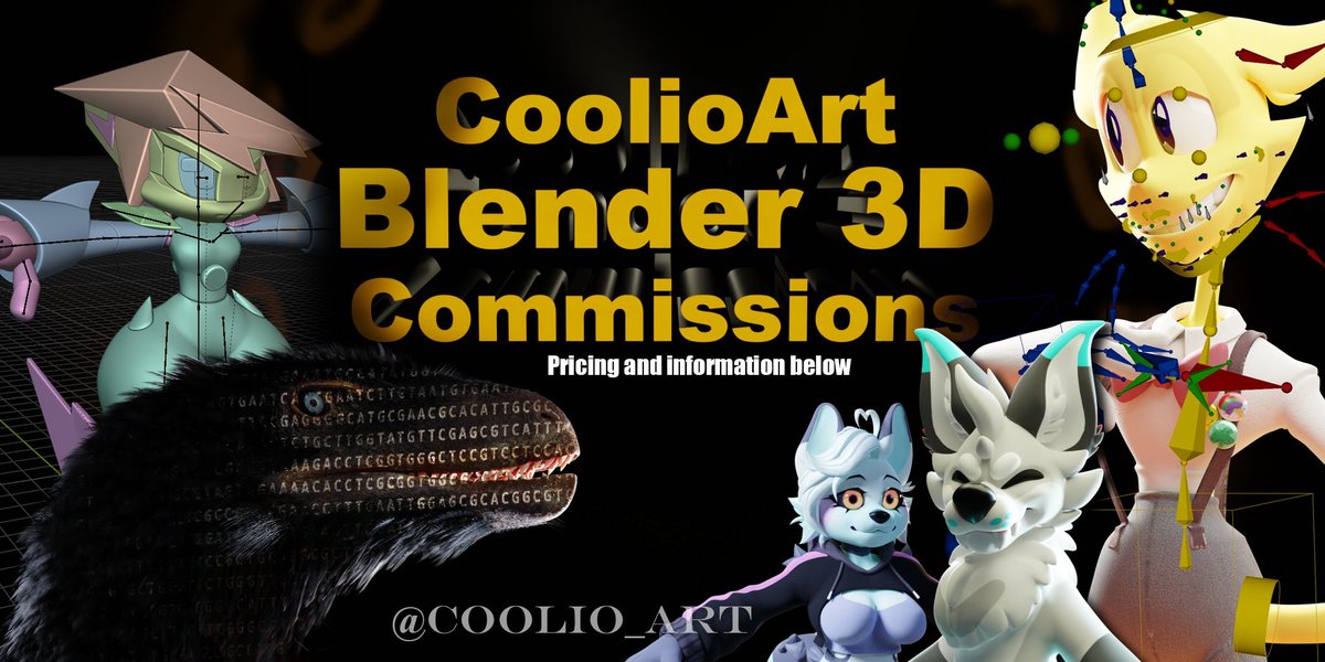 Coolio_Art's tweet image. Need a 3d model (realistic or toony) for anything?
🎨Commissions OPEN! (pricing + info below)
I can help you with almost anything blender-related! #commissionsopen #3dmodeling #Blender3d