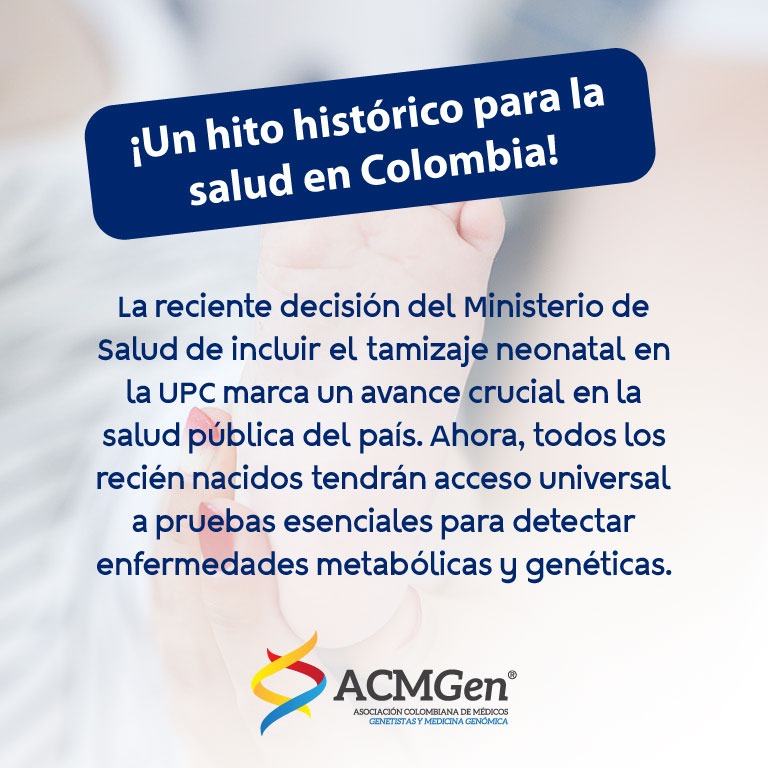 acmgencol's tweet photo. 🔍 La inclusión del tamizaje neonatal en la UPC es un paso trascendental hacia un sistema de salud más equitativo y eficiente.
Hoy celebramos este logro histórico que transformará la vida de miles de niños en Colombia.
#SaludPública #TamizajeNeonatal #ACMGen #SaludParaTodos #UPC https://t.co/uM1j4qtM9H