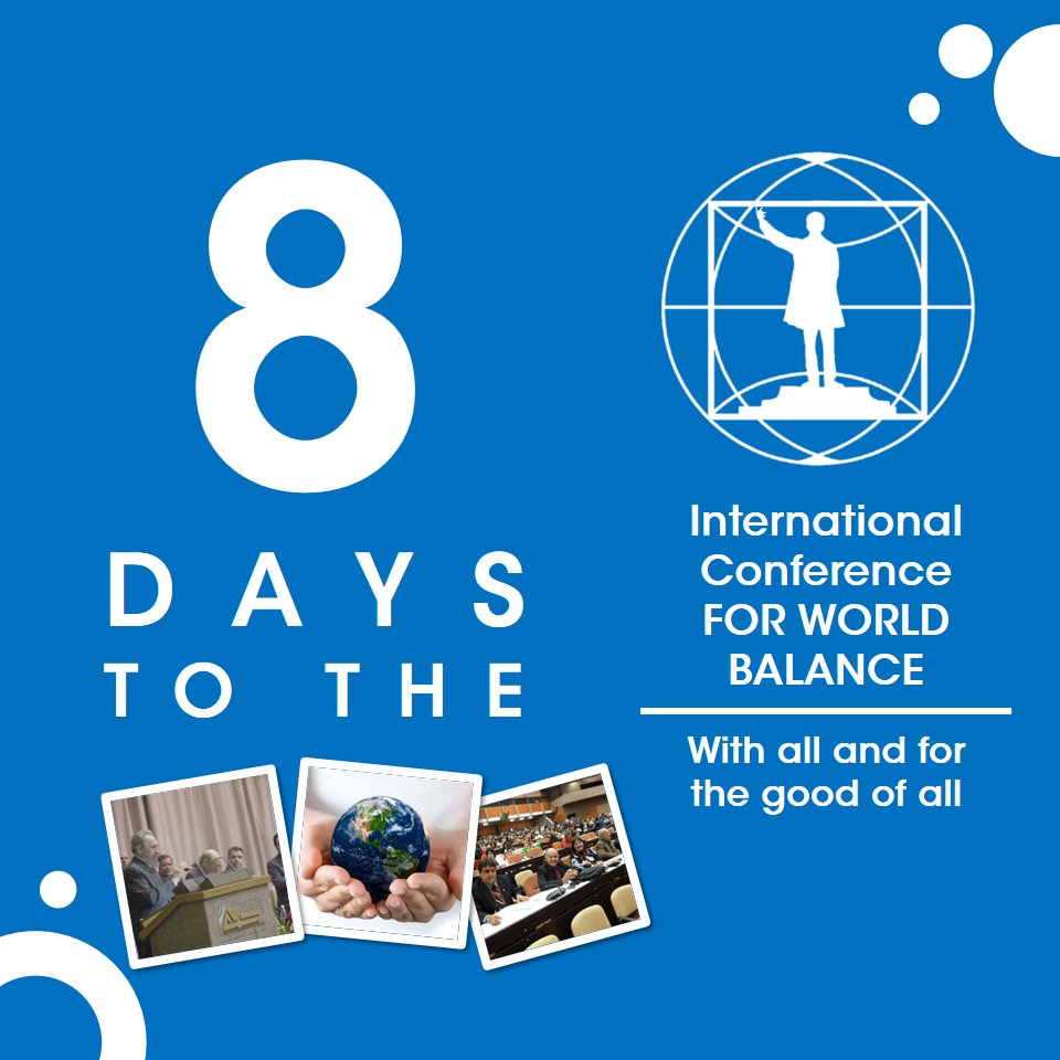 EquilibrioForo's tweet photo. The Conference is a space for raising awareness among global public opinion against the evils that today put the very existence of our planet and our species at risk.
#ForTheWorldBalance
#ProyectoJoséMartí
#Cuba https://t.co/nRAc8ocMkj