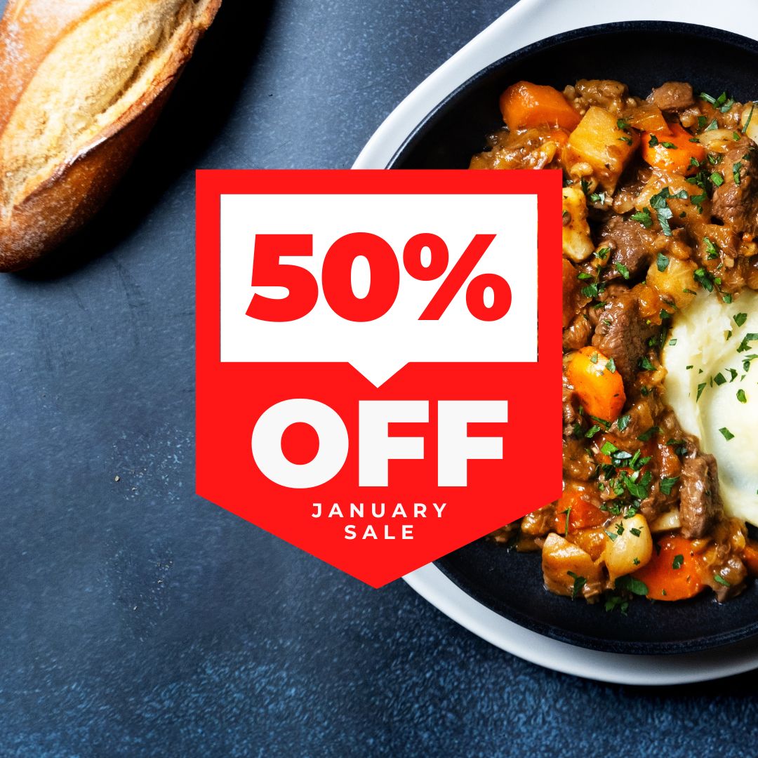 MustardFoods's tweet photo. New year, new meals... we're making room in our freezers for some brand new exciting products. Fill your freezer with 50% OFF everything in the end of season sale 🛒 Valid until stocks last. SHOP NOW: https://t.co/iMNFJUktde https://t.co/nsybZiW0AP
