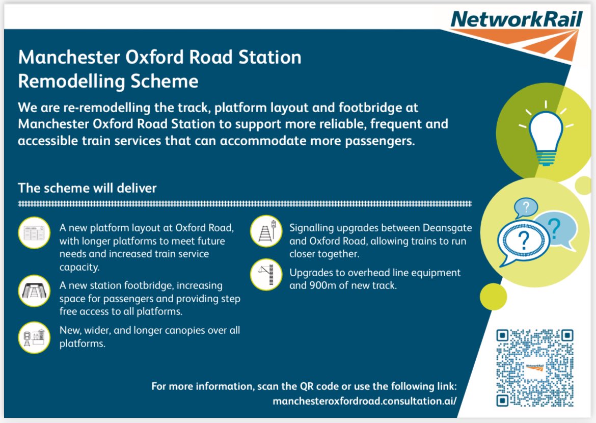 NetworkRailMAN's tweet photo. 🛤️Big plans for Oxford Road! 

Swipe through to see what’s in store for the future of Manchester’s transport➡️

Find out more: https://t.co/2mynnJEAQk

#Networkrail #oxfordroad #Manchester https://t.co/4wy6M2VTQg