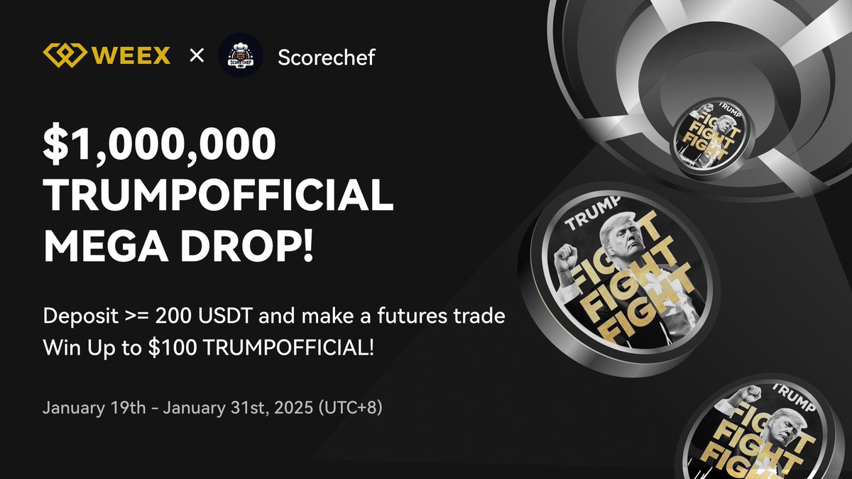 First come first serve get some free $TRUMP

support.weex.com/en/register?vi…