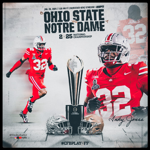 TheBigRedNet's tweet photo. Best of luck to @420North4th alum @BrentenJones in tonight's College Football Playoff National Championship game in Atlanta. #GoBucks https://t.co/FoZszi2l7t