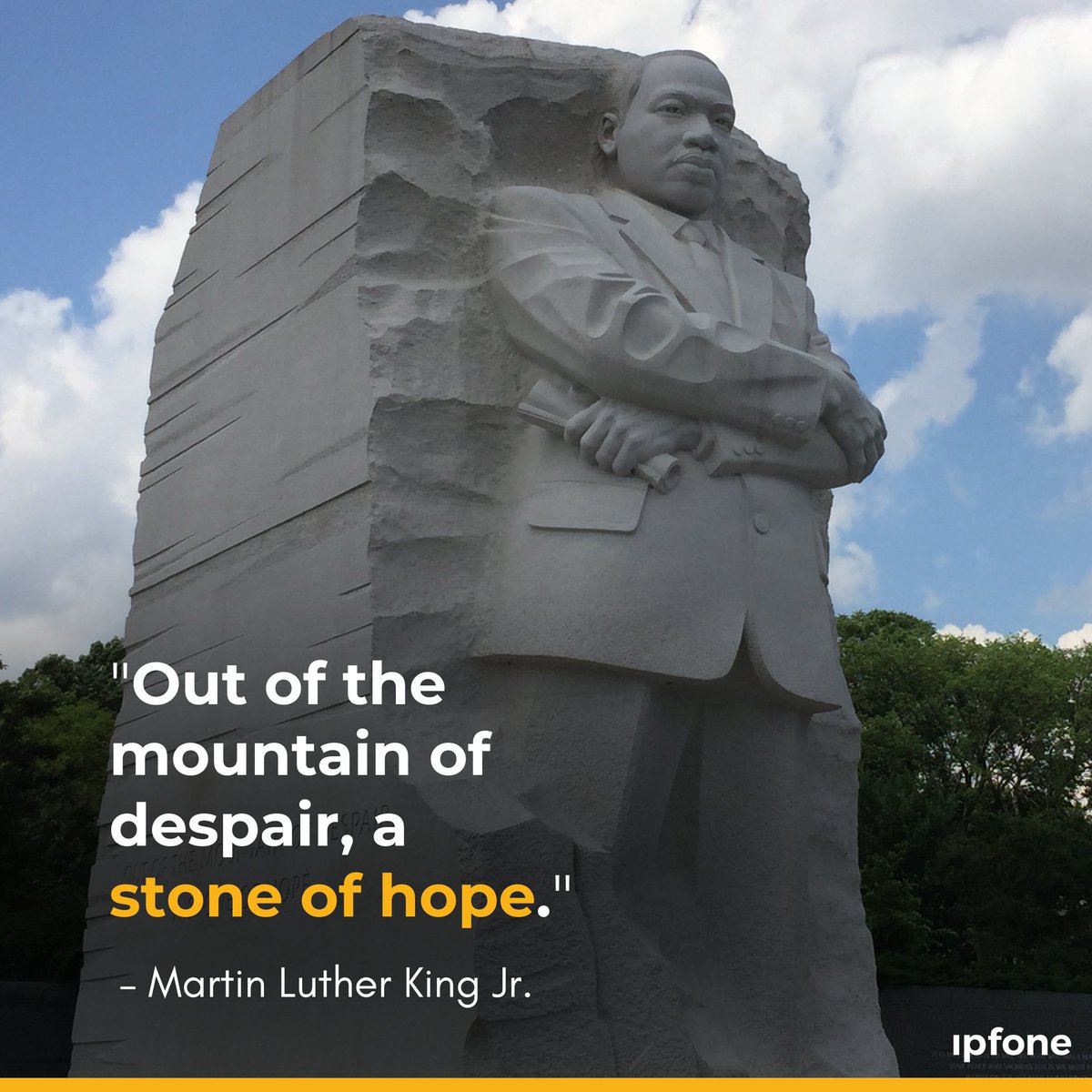 Today, we honor the legacy of Dr. Martin Luther King Jr., a beacon of hope and resilience. Let his words inspire us to rise above challenges and build a brighter future together. 💛 

#MLKDay #StoneOfHope #IPFone
