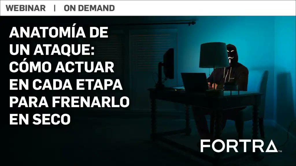 ¿Sabes cómo piensan los cibercriminales? En el #webinar "Anatomía de un ataque", expertos de <a href="/fortraofficial/">Fortra</a> desglosan cada etapa de un #ciberataque y los pasos que hay que dar para defenderte en cada fase del ataque. ¡Prepara tus defensas!
Registro > bit.ly/3Cc283Z