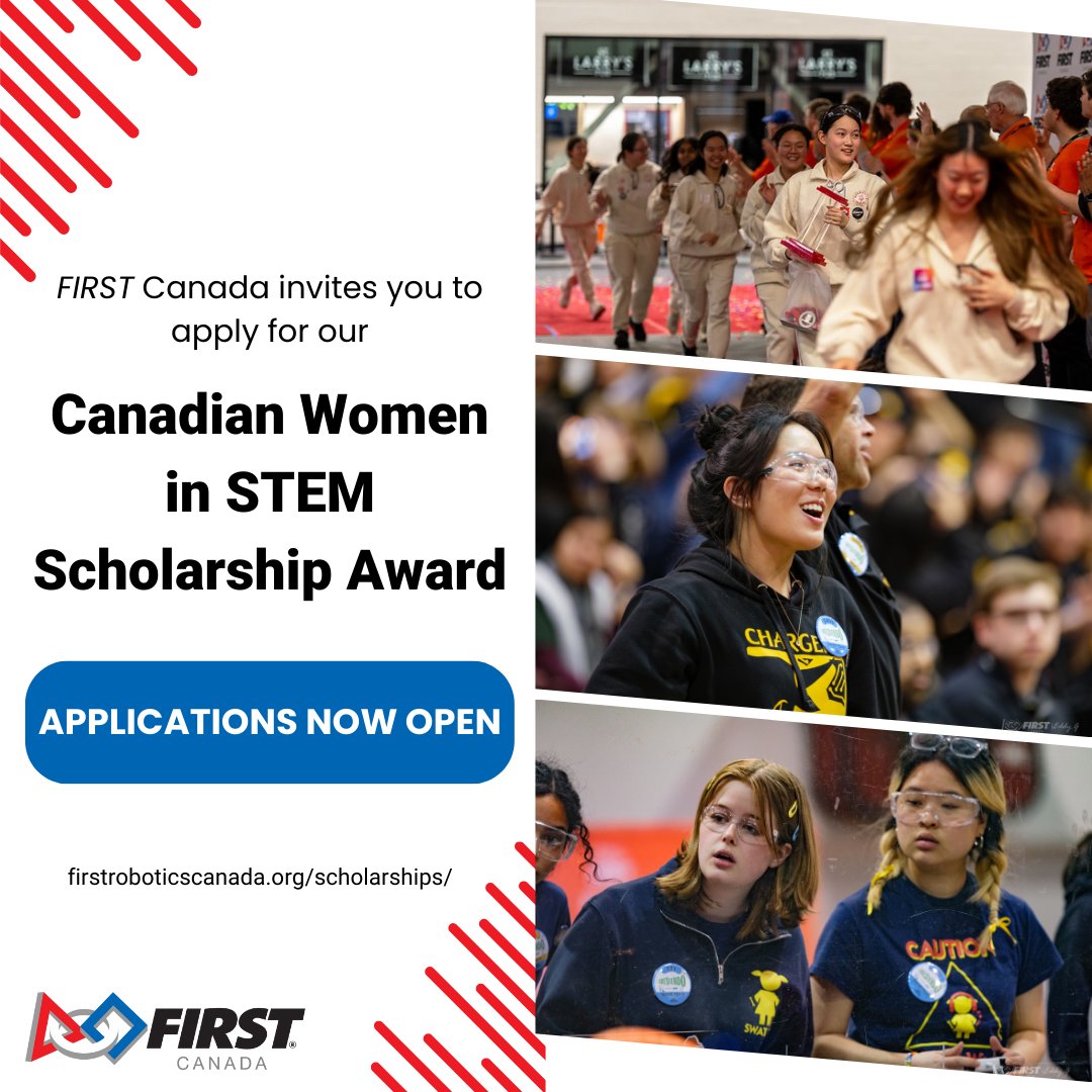 CANFIRST's tweet photo. Unlock your future with FIRST Robotics Canada Scholarships! Apply now: https://t.co/AOys55Q9vv 🚀 #FIRSTCanada #Scholarships https://t.co/9lxe6ognVR