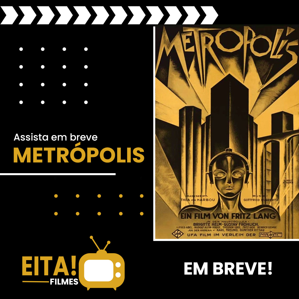 EitaFilmes's tweet photo. 🎥✨ Metropolis (1927), de Fritz Lang, é um marco do cinema e o primeiro grande filme de ficção científica! Com cenários grandiosos, efeitos inovadores e uma estética inspirada em Nova York, aborda a luta entre classes em uma distopia futurista. https://t.co/nnTzld5TDl