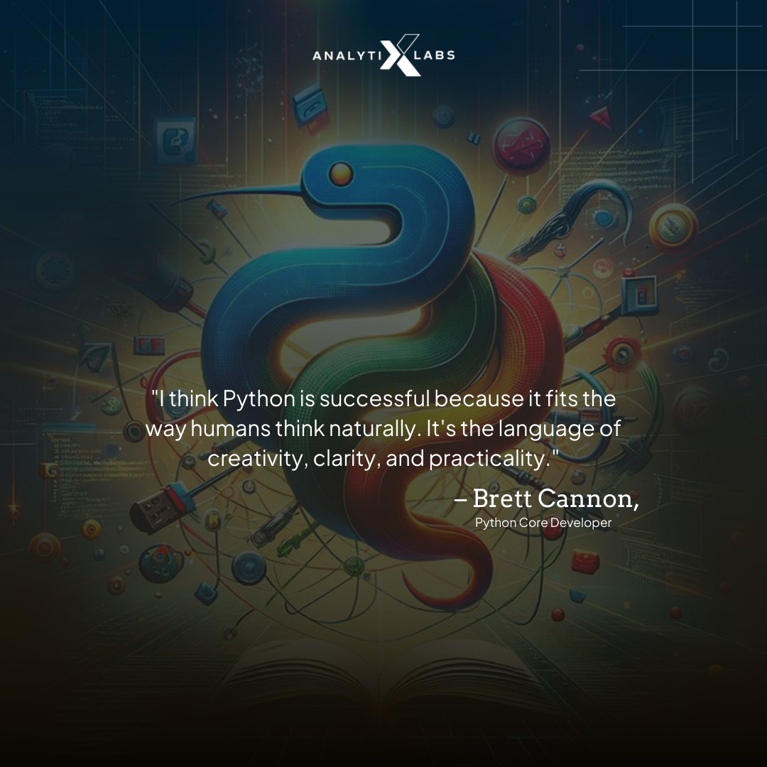 AnalytixLabs's tweet image. Thought of the day: Python isn’t just a language; it’s how we turn ideas into innovation with simplicity. Whether you’re coding your first script or building AI models, Python keeps it intuitive.
#tuesdaymotivation💪 #pythonquote #learnpythonprogramming #PythonForAI