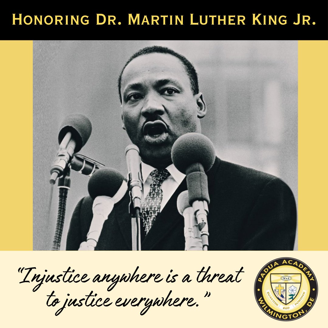 Padua_Academy's tweet photo. Today, we pause to honor the life and legacy of Dr. Martin Luther King Jr., whose unwavering commitment to equality and love inspires us to reflect on how we can be agents of change in our own communities. ππ€ #MLKDay #FaithInAction #JusticeForAll #UnityAndLove https://t.co/0ifRb8oXYm