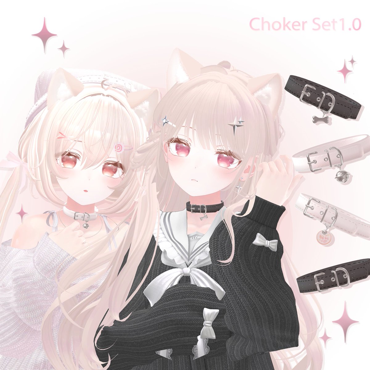 _Nekodango's tweet photo. 🖤‧₊⁺ Choker Set 発売記念‧₊⁺         
URL :https://t.co/9SrxNrnQHJ
🖤Follow + RTしてくれた方のなかで抽選で4名様に！
よろしくお願い致します~         
期限：2025.1.26 pm 5：00 (JST)           
当選者にはDMでお知らせします    
#booth_pm #VRChat https://t.co/1z1zsdCOQs