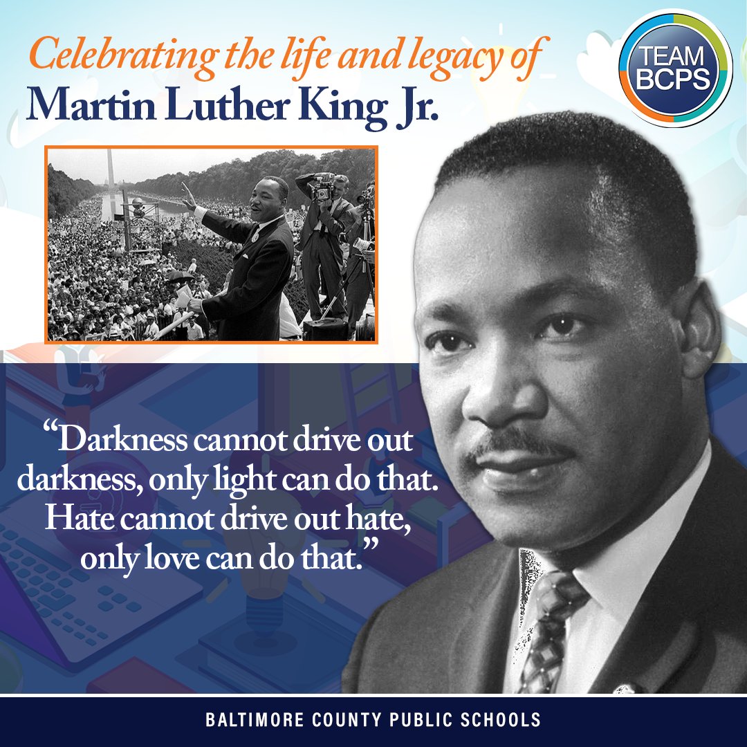 🧡 BCPS proudly honors the life and legacy of Dr. Martin Luther King Jr., whose leadership and courage continue to resonate in our hearts and minds. Learning materials and resources are available on the Policy 6304 Schoology page at bcps.schoology.com/group/19403599…