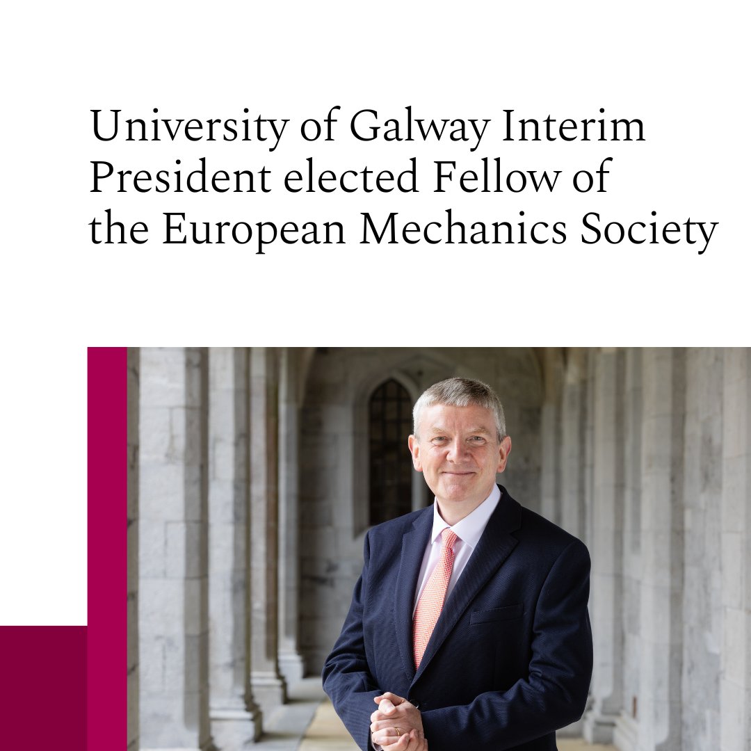 Congratulations to Professor Peter McHugh, Interim President of University of Galway, on being elected a Fellow of the European Mechanics Society (EUROMECH). He is the first person from the Republic of Ireland to receive the award. 🙌