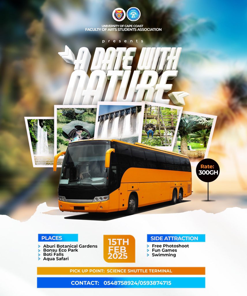 FasaUcc1's tweet photo. 🥳🥳🥳🥳🥳🥳🥳🥳🥳
Helloooooooo FASA students!🤗
Get ready for an unforgettable adventure with the FASA tour coming off on the 15th of February! 
Send your participation fees to: 
*0558083946- Patrick Kwablah Kwartey* 
Thank You ☺️🎉
——————————————
MEDIA&amp;PUBLICITY25 https://t.co/NKz8wtYSHX