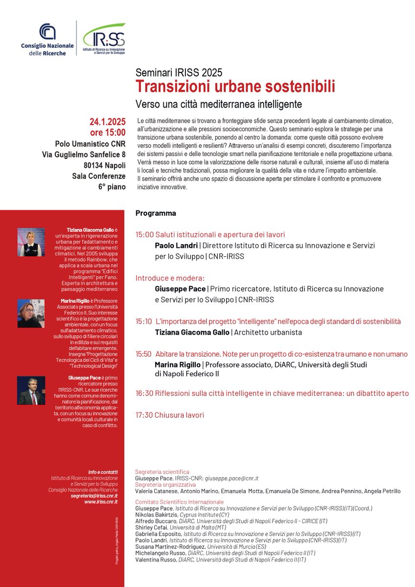 IrissCnr's tweet photo. Le #cittàmediterranee affrontano sfide senza precedenti: #cambiamentoclimatico, #urbanizzazione, #pressionisocioeconomiche. Come possono evolvere verso modelli resilienti e smart❓Ne discuteremo il 24 gennaio al seminario "Transizioni urbane sostenibili"
ℹ️https://t.co/xwoxvr7fzo https://t.co/lGFC5qerIt