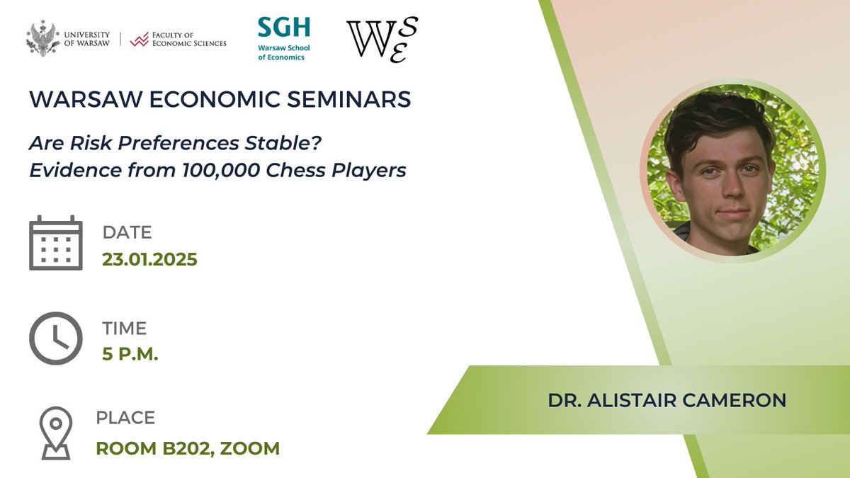 WNE_UW (@econuw) on Twitter photo Zapraszamy na spotkanie z cyklu Warsaw Economic Seminars. 23.01 gościem <a href="/EconUW/">WNE_UW</a> <a href="/UniWarszawski/">Uniwersytet Warszawski</a> będzie dr Alistair Cameron (<a href="/cerdi/">cerdi</a>, <a href="/UCAuvergne/">UCA</a>). Seminarium rozpocznie się o godz. 17:00. Dołączyć można na <a href="/EconUW/">WNE_UW</a> (s.B202) bądź zdalnie. Szczegóły: wne.uw.edu.pl/badania-i-nauk… Zapraszamy na spotkanie z cyklu Warsaw Economic Seminars. 23.01 gościem <a href="/EconUW/">WNE_UW</a> <a href="/UniWarszawski/">Uniwersytet Warszawski</a> będzie dr Alistair Cameron (<a href="/cerdi/">cerdi</a>, <a href="/UCAuvergne/">UCA</a>). Seminarium rozpocznie się o godz. 17:00. Dołączyć można na <a href="/EconUW/">WNE_UW</a> (s.B202) bądź zdalnie. Szczegóły: wne.uw.edu.pl/badania-i-nauk…
