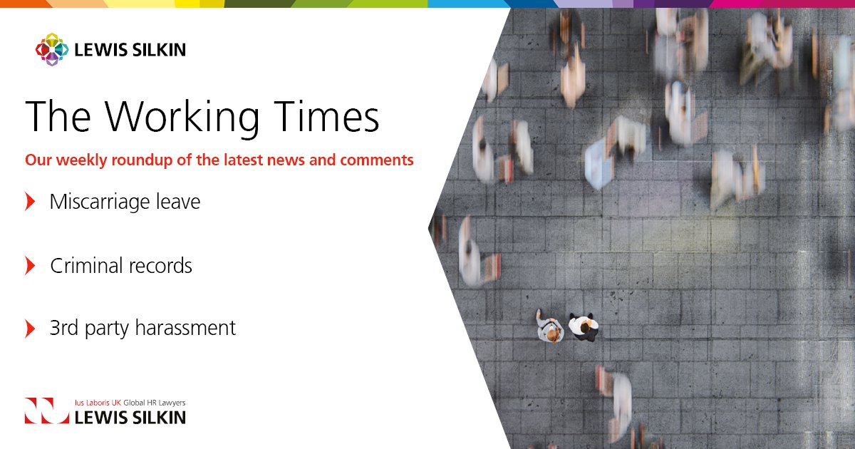 What’s new in the world of work? 💡

📰 In the latest Working Times: Miscarriage leave, criminal records, and 3rd party harassment.

READ LAST WEEK’S EDITION: okt.to/UJbvNz

SUBSCRIBE: okt.to/oIaN96 

#employmentlaw #ukemplaw #hr #futureofwork #LewisSilkin