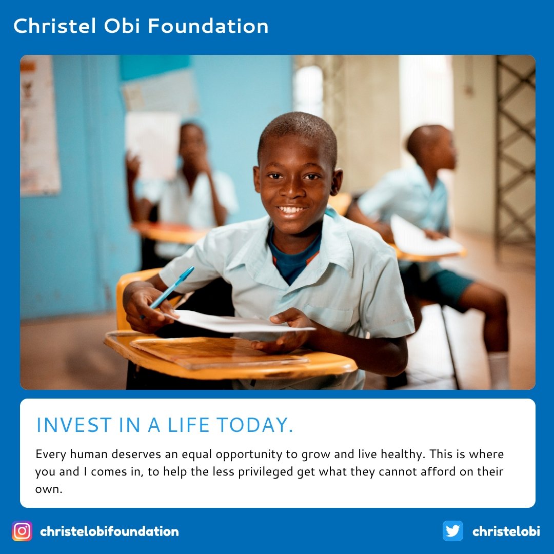 christelobi's tweet photo. Let's build better, support better, and live right by building Brighter Futures together and creating deep memories 🌍

Every donation counts and makes a world of difference. 💖

Invest in a life today!

#ChristelObiFoundation #Charity #MakeADifference #SpreadLove https://t.co/S9nqzXEufm