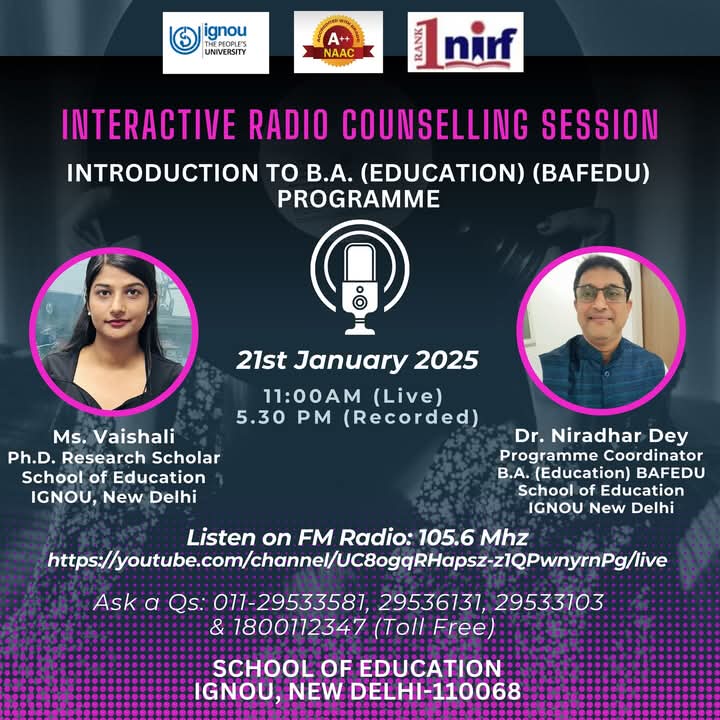 School of Education, IGNOU (@soeignou) on Twitter photo 