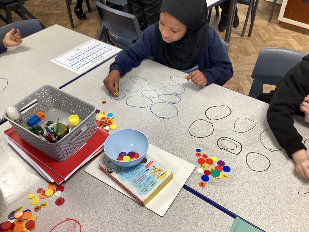 sss_year3's tweet photo. This morning we were learning about grouping and sharing in preparation for division. We decided we needed plenty of space, so drew straight onto the tables! #sssmaths https://t.co/7dlWTrJiSt
