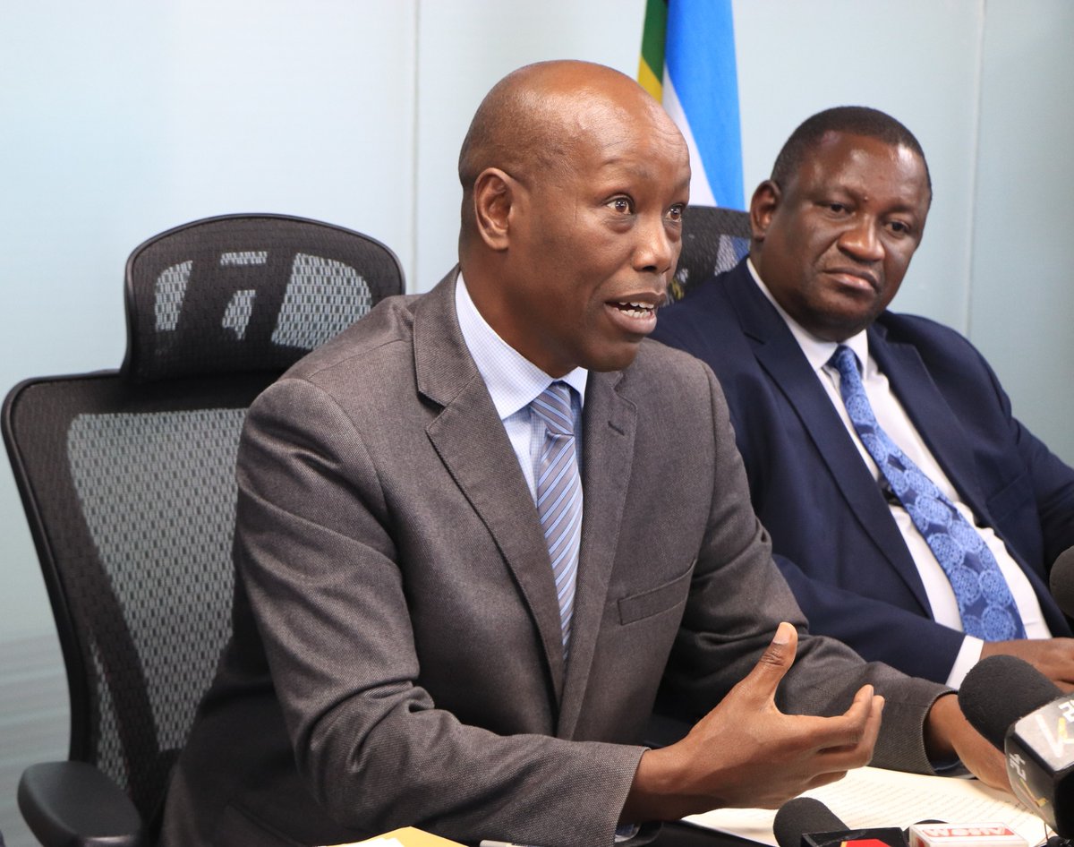 Trade_Kenya's tweet photo. PS Trade @AlfredKOmbudo today attended the handing over ceremony of the newly appointed Cabinet Secretary for @MITIKenya  @GovLeeKinyanjui  at the ministry headquarters. The CS officially took over the ministry from @Waziri_Mvurya who has been reassigned to @moyasa_ke https://t.co/yAW5FCclZ8