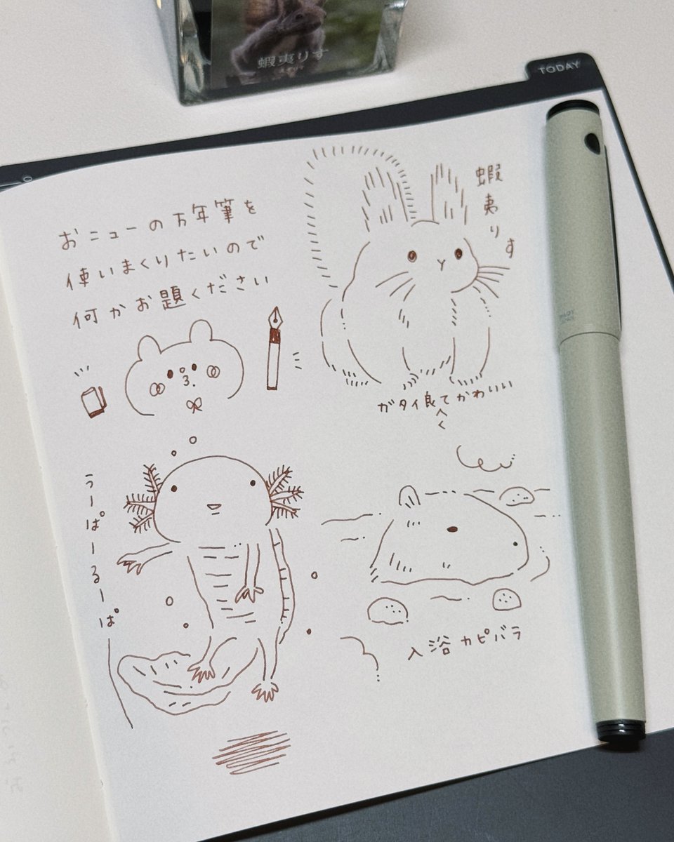 ストーリーズでお題をもらって万年筆でお絵かきしました!タノシカッツァ

やはりこう…アナログとデジタルを行き来するのって…いいですよね…………… 