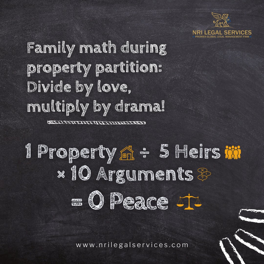 NRILegal's tweet image. Property partitions need more logic, less drama. Let us handle the calculations! 👉 nrilegalservices.com/partition-suit

#PropertyPartition #PartitionOfProperty #LandPartition #NRI #PartitionDispute #PartitionLawsuit #AncestralProperty #Coownership #India #NRI #LegalAdvice #NRILegalServices