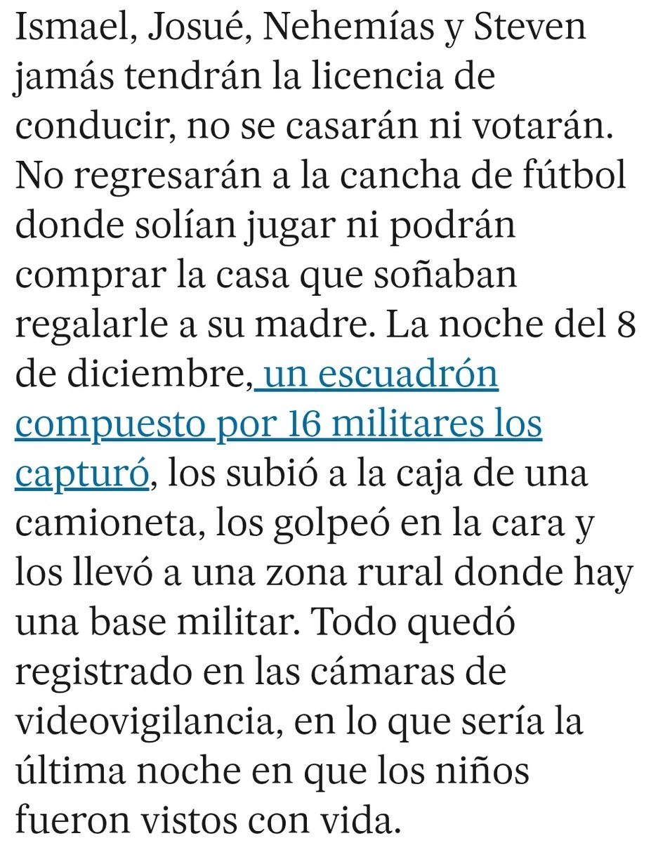 DanielGranjaEc's tweet photo. ‼️Los mataron y los descuartizaron: eran niños‼️

Es desgarrador leer este reportaje de @elpais_espana, que refleja el profundo sufrimiento de las familias de #Los4NiñosDeLasMalvinas por los asesinatos de los hermanos Ismael y Josué Arroyo, Nehemías Arboleda y Steven Medina, y la indolencia de un régimen que protege a los criminales.

"Ni si quiera el presidente nos ha dado el pésame", sentencia Luisa Arroyo, padre de los 2 chicos que fueron ejecutados extrajudicialmente. Ahora cobra sentido por qué, ayer en el #DebatePresidencial2025, Daniel Noboa no mencionó los nombres de #LosCuatroDeGuayaquilEcuador.