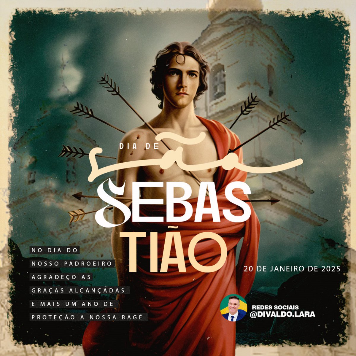 DivaldoLara's tweet photo. Oremos para agradecer ao nosso Padroeiro por todas as bênçãos e  para que  possa intervir, abençoar e seguir protegendo nossa cidade. Um excelente feriado de São Sebastião para todos nós. https://t.co/bEkRXEPtM4