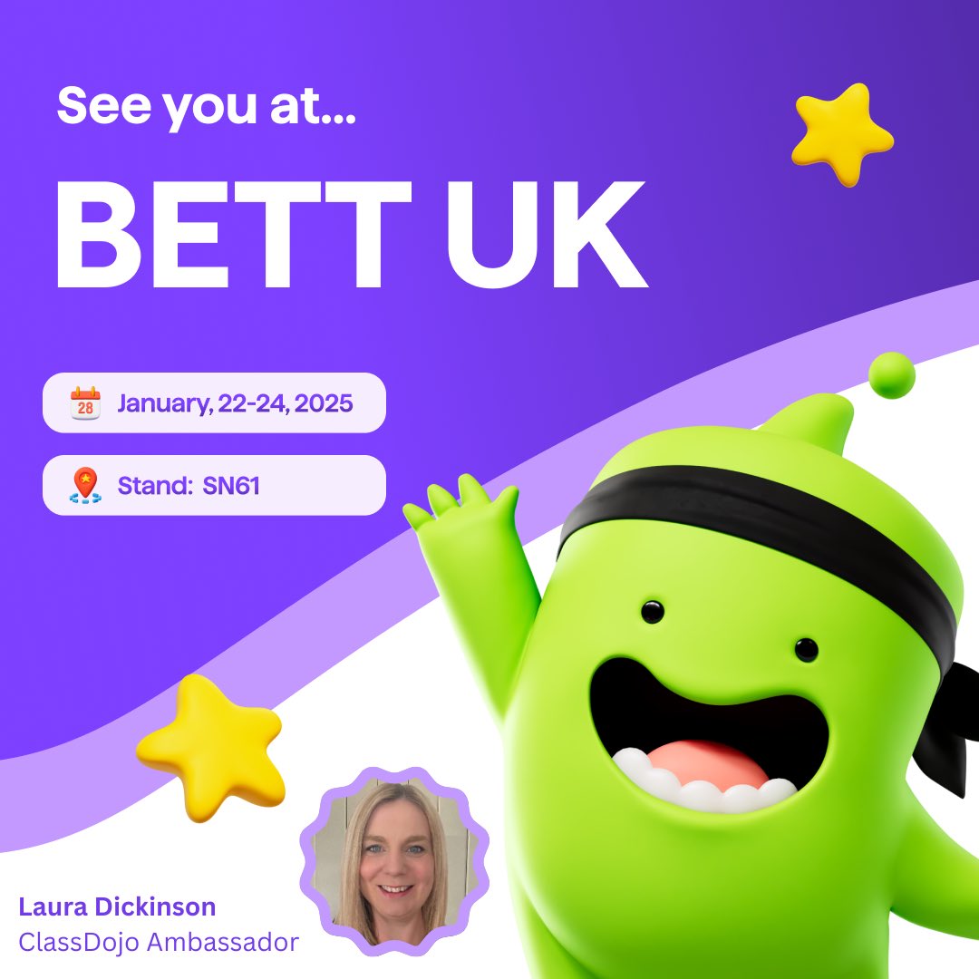 Laura Dickinson (@elearning_laura) on Twitter photo Very excited to have been asked by the @ClassDojoteam to work alongside them at <a href="/Bett_show/">Bett Global</a> as a #ClassDojoAmbassador! So looking forward to catching up with the team again, as well as my amazing ClassDojo Ambassador friends, sharing how brilliant ClassDojo is in our classrooms! Very excited to have been asked by the @ClassDojoteam to work alongside them at <a href="/Bett_show/">Bett Global</a> as a #ClassDojoAmbassador! So looking forward to catching up with the team again, as well as my amazing ClassDojo Ambassador friends, sharing how brilliant ClassDojo is in our classrooms!