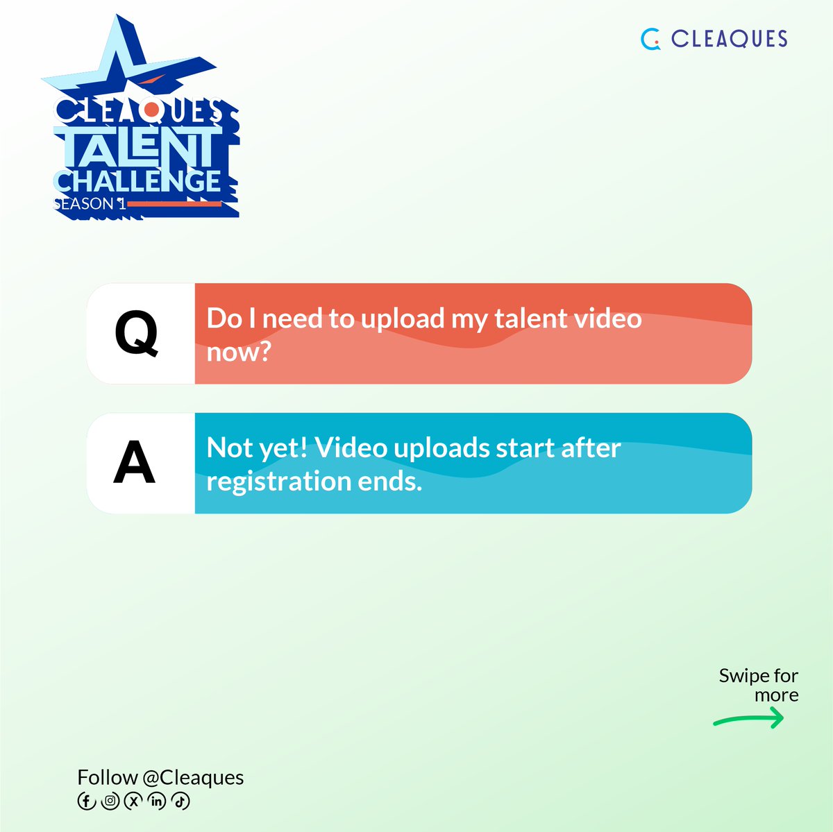 Cleaques1's tweet image. 𝘞𝘩𝘢𝘵’𝘴 𝘯𝘦𝘹𝘵 𝘢𝘧𝘵𝘦𝘳 𝘳𝘦𝘨𝘪𝘴𝘵𝘦𝘳𝘪𝘯𝘨 𝘧𝘰𝘳 CTC?

Swipe to get answers to our most frequently asked questions. 

#CTC2025 #TalentChallenge #FeghoUmunubo #OSAPDCE #CreativeAndDigitalEconomy #Art #MARK